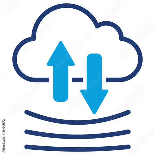 Cloud Resilience Flat Blue Icon