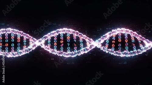 Detailed representation of a DNA strand