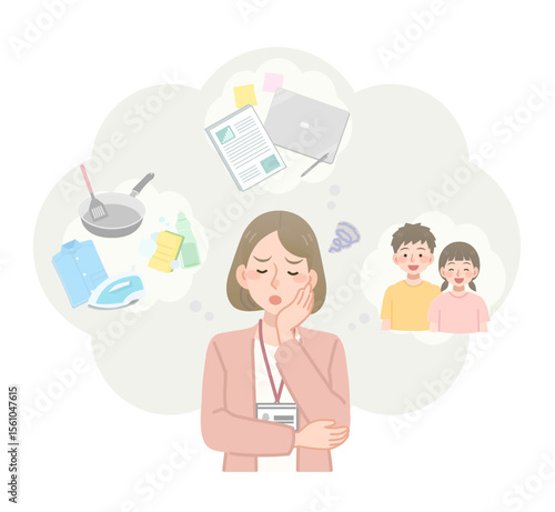 仕事と家庭の両立で悩む女性