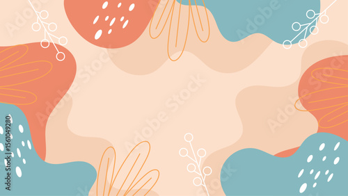 Abstract pink green purple floral design illustration, suitable for backgrounds, invitations, prints, stationery, and textiles with a whimsical touch.