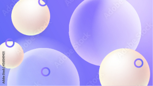 Translucent white and purple spheres on purple backdrop. Perfect for artistic backgrounds, science concepts, and abstract design projects.