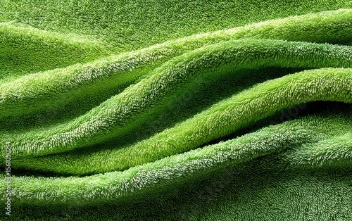 Green fleece fabric texture