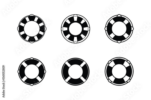 lifebuoy silhouette vector illustration