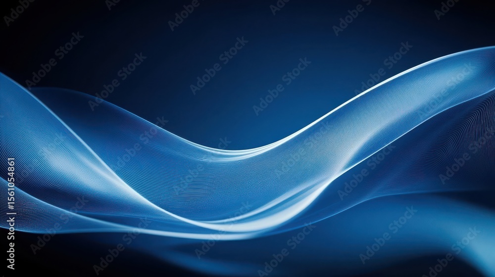 Naklejka premium Abstract Blue Smoke Flowing on Dark Background