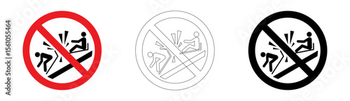 Do not ram into toboggan sign in vector format