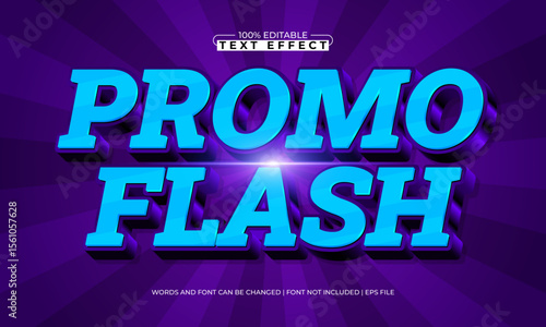 promo flash editable text effect with a discount and offer text style