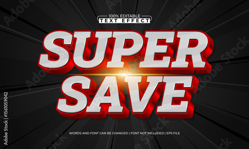 super save editable text effect with a discount and offer text style