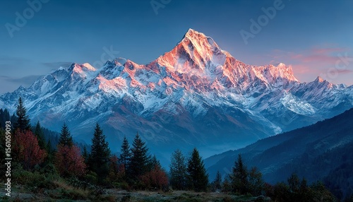 Majestic mountain peak at dawn (1)