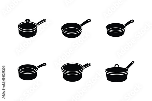 saucepan icon silhouette vector illustration