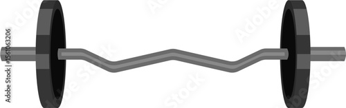 Illustration of EZ-Curl metal barbell. Vector file format.