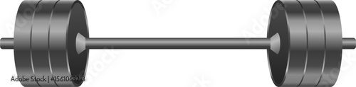 Illustration of a metal barbell. Vector file format. Gradient color.
