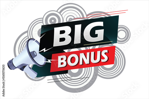 Big bonus word concept vector illustration with megaphone and 3d style, landing page, template, ui, web, mobile app, poster, banner, flyer, background, gift card, coupon, label, wallpaper 