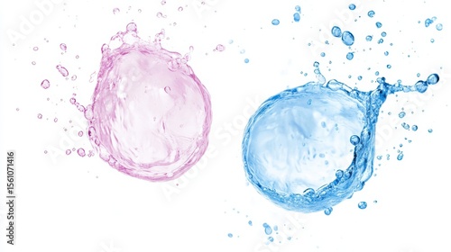 Pastel Iridescent Bubbles with Soft Sheen on White Background