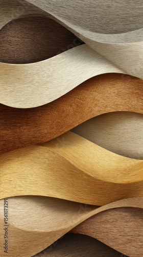 Wavy, layered bands in earthy brown tones create an abstract, organic pattern