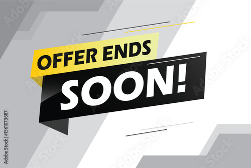 Offer ends soon. Poster flyer banner. Special offer price sign. Advertising discounts symbol. Thought speech bubble with quotes. Offer ends soon chat think megaphone message
