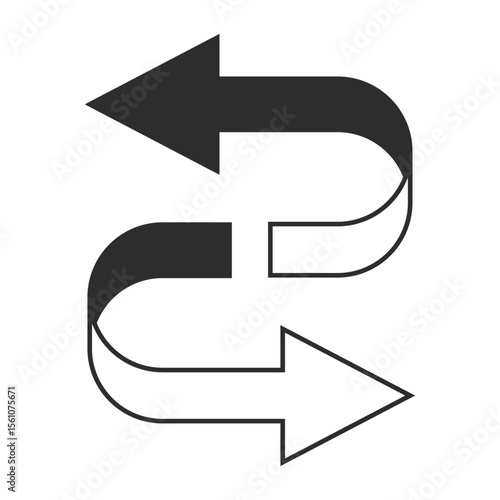 表裏の反転を表す矢印アイコン
