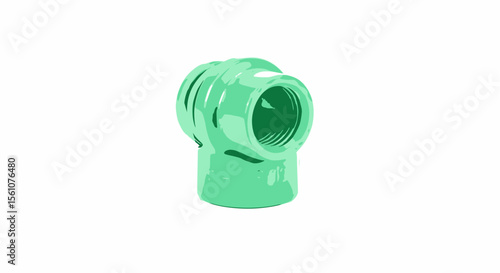 Light green threaded PPR male-female elbow pipe fitting on a white background.