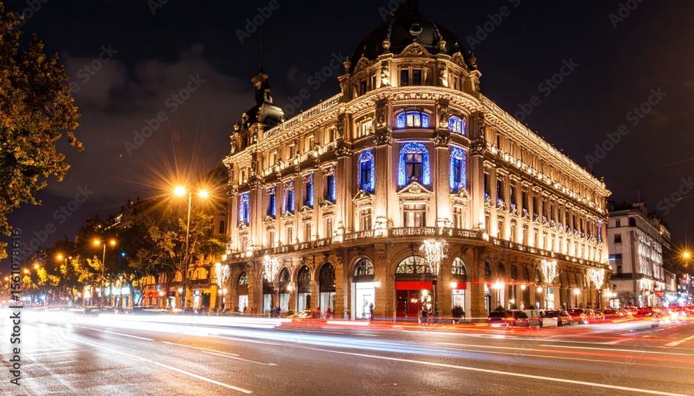 Naklejka premium City building at night