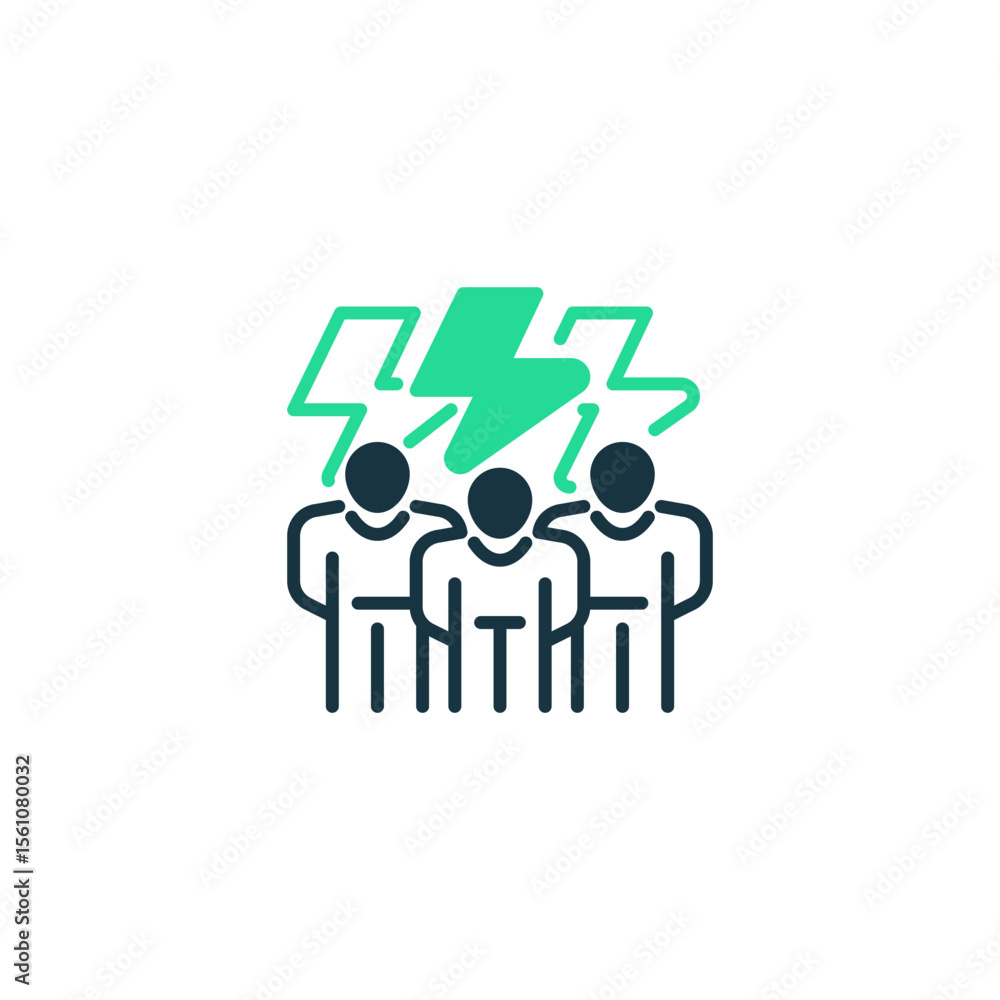 Obraz premium Empowering Team line icon. Universal creative premium symbol. Vector sign icon logo template. Vector illustration