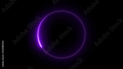 Cyan circle glow border concept on the transparent background. alpha channel, seamless loop, abstract glowing neon line cyan color circular lens animation neon light. Motion graphics of border icon.