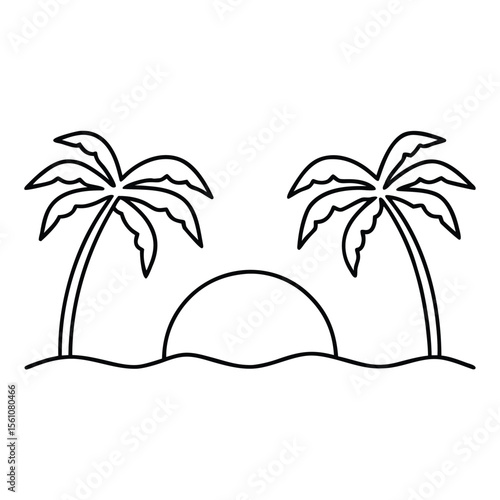 set of tropical island icons