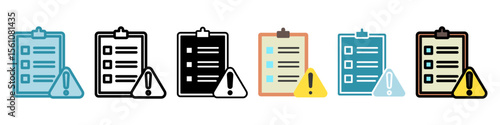 Checklist multi style, mini illustration icon set. Vector  for modern concept, print, UI, UX kit, web and app development. related to risk management, business, finance.