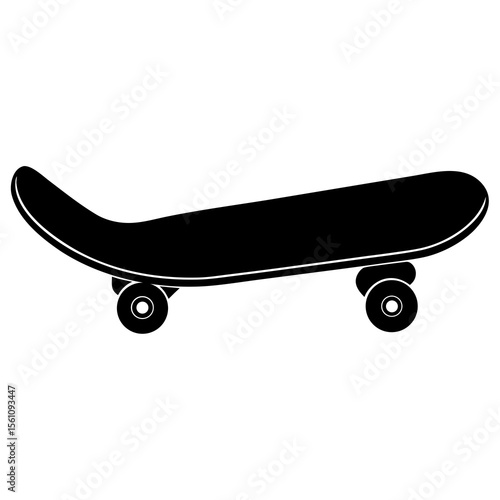 silhouette of a skateboard with wheels