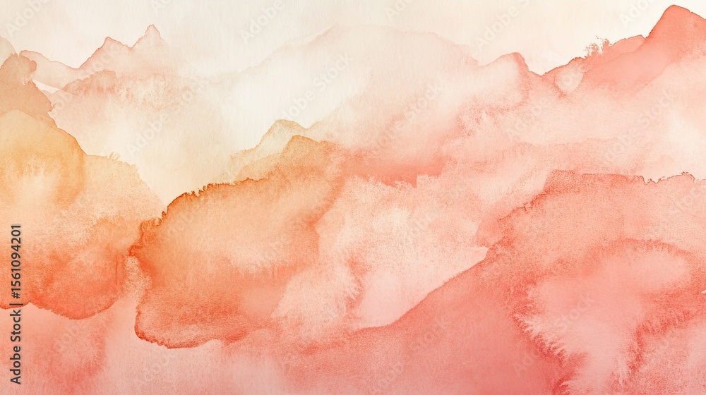 Fototapeta premium Abstract watercolor painting of layered, soft mountains.