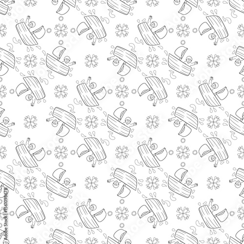 Seamless pattern of children sailing boats perfect for kids textile prints, stationery, wallpapers, and baby shower decorations.