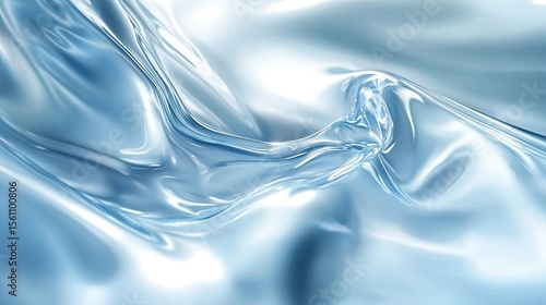 Abstract design of liquid flowing in light blue shades.