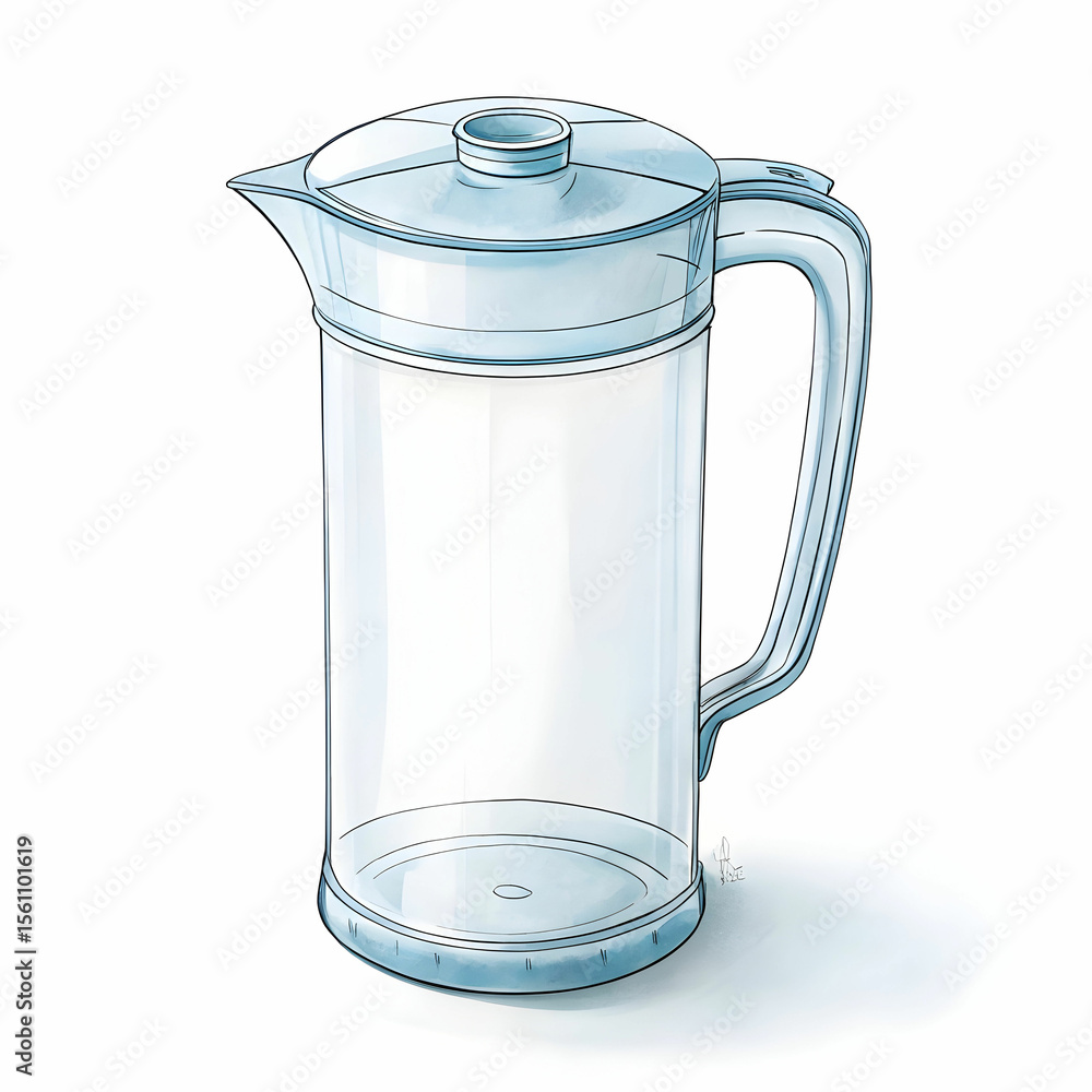 Obraz premium A plastic water jug is a lightweight, durable container designed for storing and pouring water