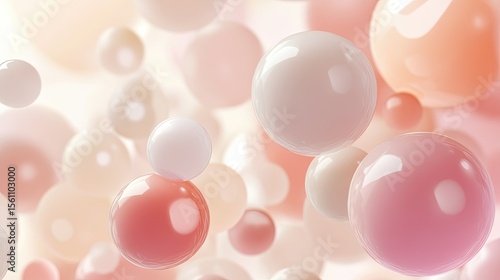 Abstract spheres in soft pastel shades.