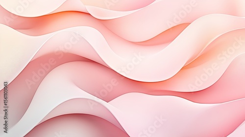 Abstract, flowing shapes in soft pastel colors.