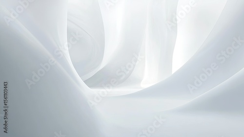 Abstract design of flowing white fabric.