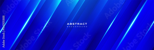 Modern bright blue gradient diagonal lines background template. Futuristic digital concept with light effects. Website, cover, banner, presentation.
