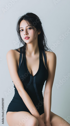 Wallpaper Mural 美女, 女性, 美しい, 顔, モデル, 日本, 韓国, 中国, アジア, カフェ,女性、プール、夏、ビキニ、美しさ、水泳 Torontodigital.ca