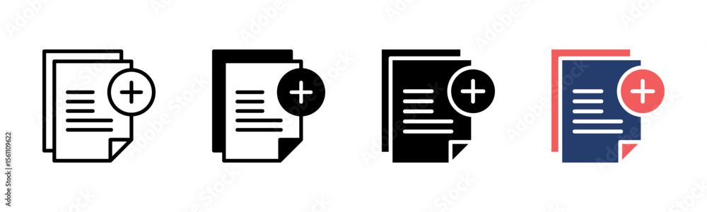 Obraz premium Add icon sheet multiple style collection