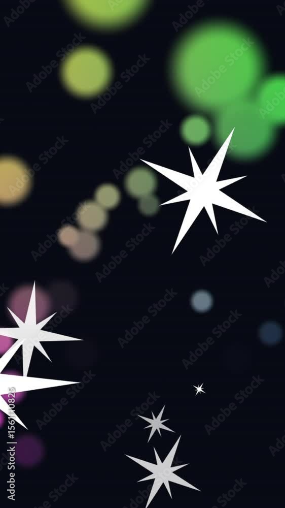 Animation of dots and stars on black background Animation of dots and stars on black background