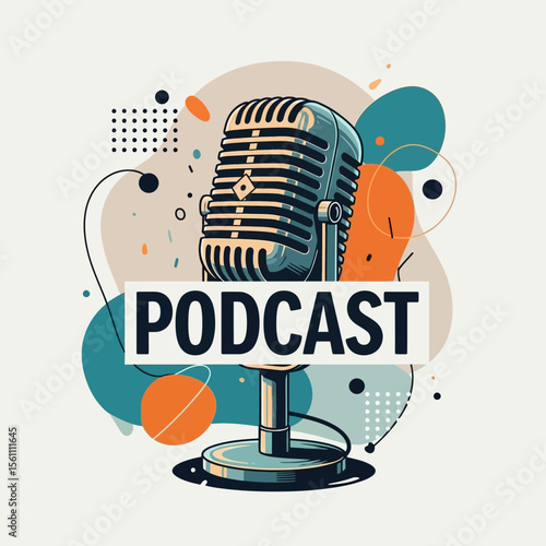 Retro Microphone Podcast Broadcast Concept
