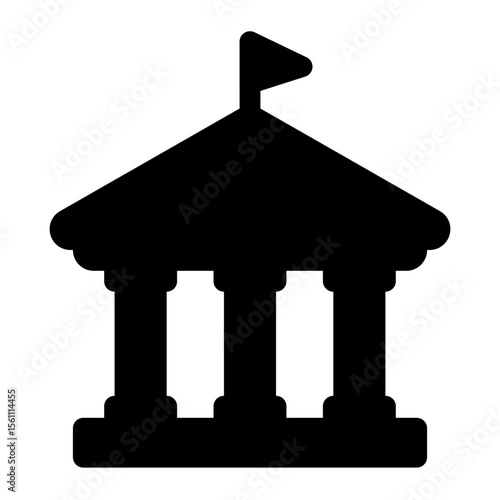 Classic Columned Building Icon