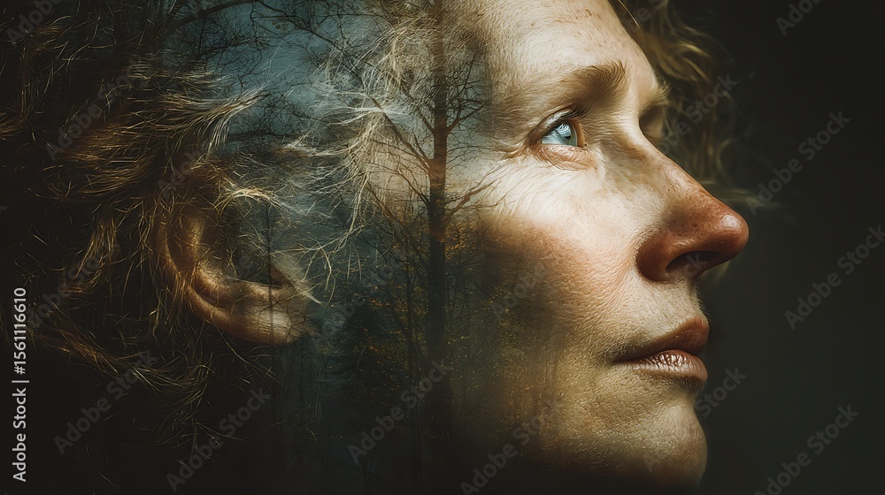Woman face nature portrait Woman face nature portrait