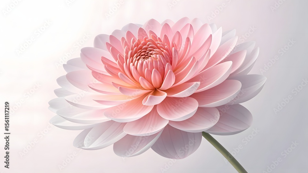 Fototapeta premium Elegant Pink Dahlia Flower Bloom Soft Pastel Hues and Delicate Petals