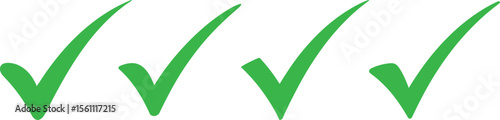 Positive Verification: Four Green Check Mark Icons for Approval

