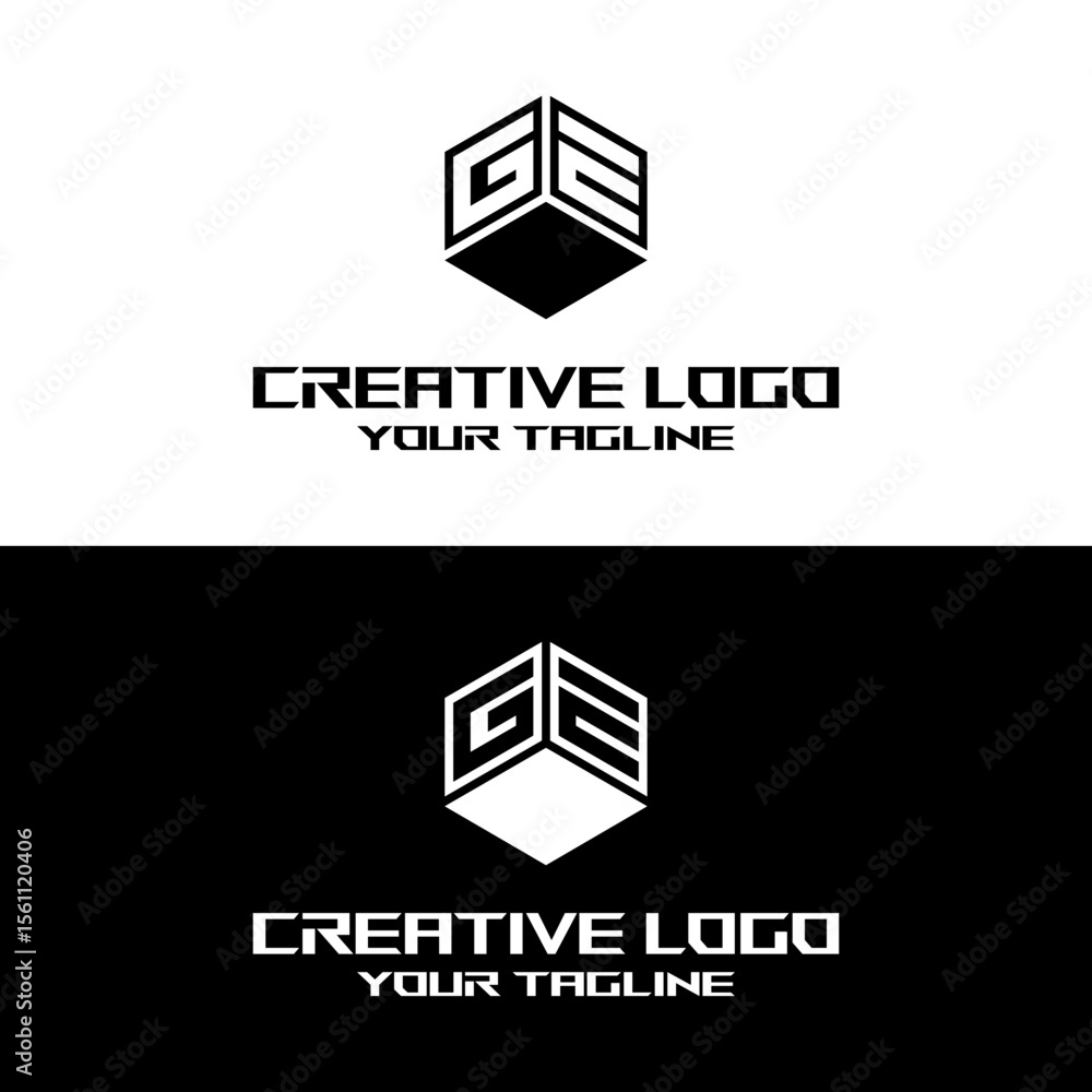 Fototapeta premium creative letter logo ge design vector