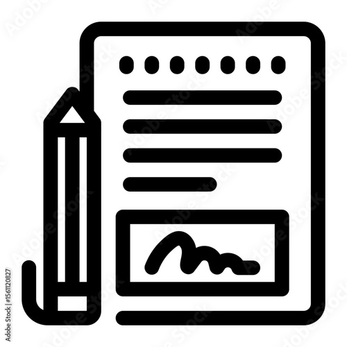 Document With Signature And Pencil