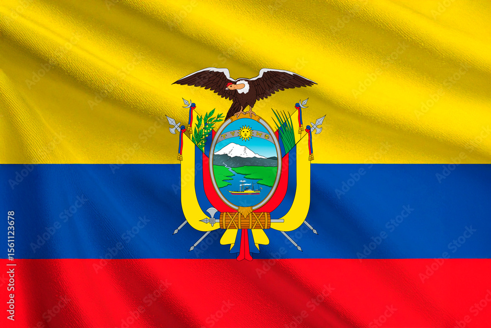 custom made wallpaper toronto digitalBandera del Ecuador con pliegues.