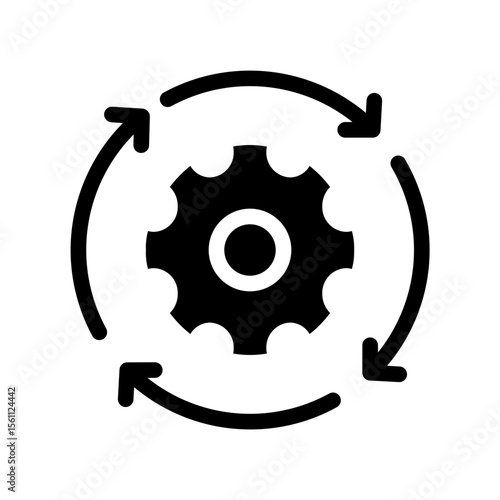work process glyph icon