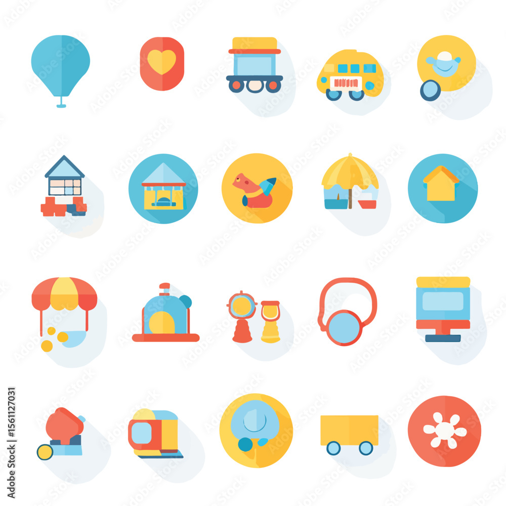 D Flat icon Childcare & Parenting Icons isolated in White Background D Flat icon Childcare & Parenting Icons isolated in White Background