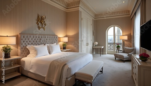 Wallpaper Mural luxury hotel room with bed Torontodigital.ca