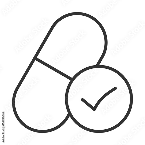 Generic Drug Icon Outline Style. Vector Illustration Design